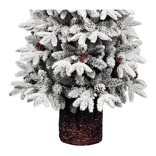 Artificial pine Christmas tree 150 cm with snow-covered PVC vase 3