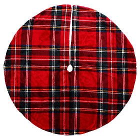 Couvre-pied sapin de Noël motif tartan 100 cm