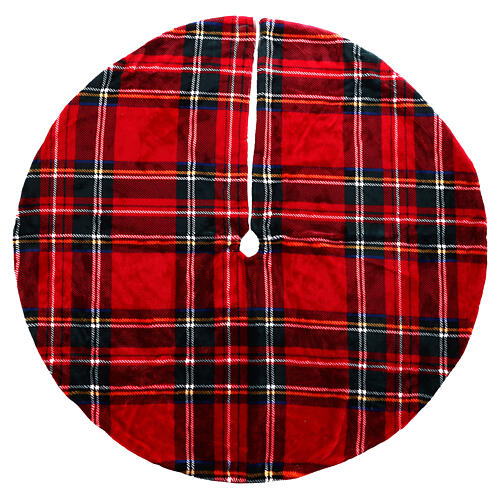 Couvre-pied sapin de Noël motif tartan 100 cm 1