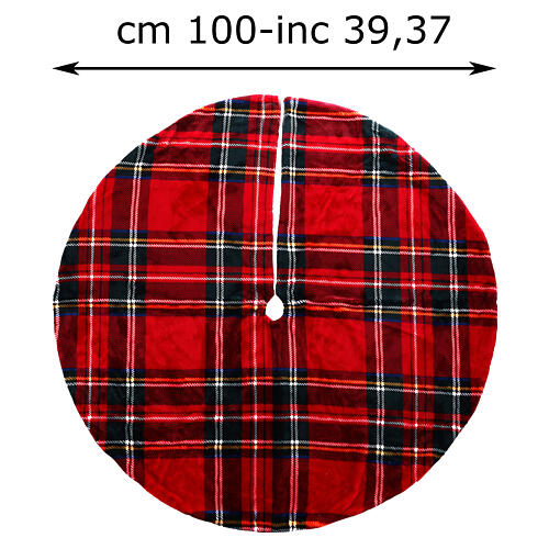 Couvre-pied sapin de Noël motif tartan 100 cm 3