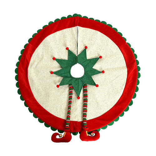 Christmas tree skirt cover elf diameter 90 cm 1