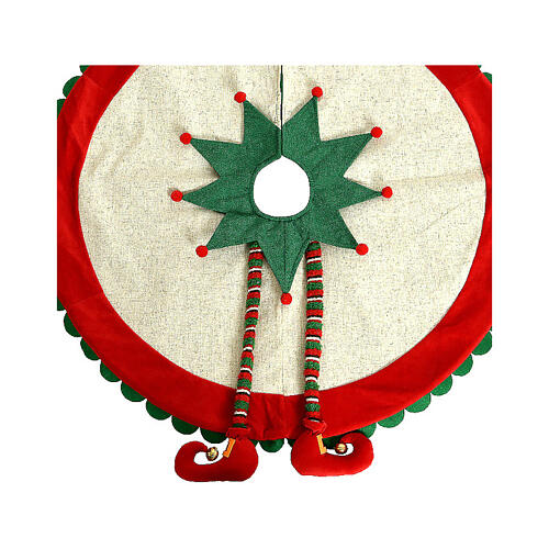Christmas tree skirt cover elf diameter 90 cm 2