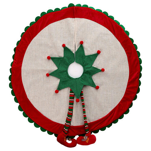 Christmas tree skirt cover elf diameter 90 cm 1