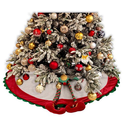 Christmas tree skirt cover elf diameter 90 cm 2