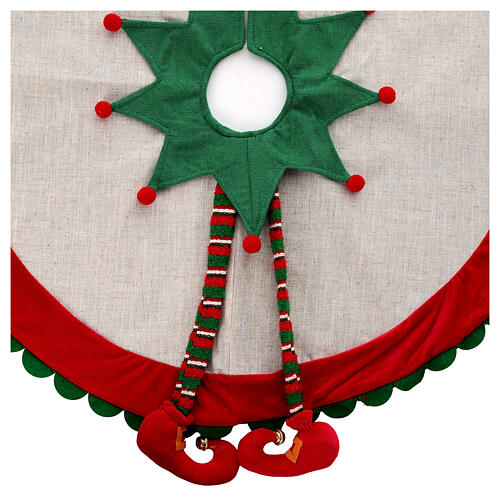 Christmas tree skirt cover elf diameter 90 cm 4