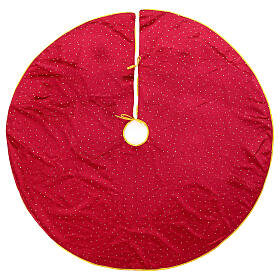 Burgundy velvet Christmas tree skirt, diam. 47 in