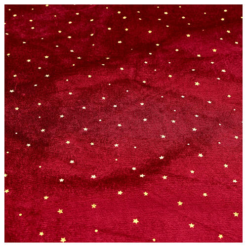 Burgundy velvet Christmas tree skirt, diam. 47 in 4