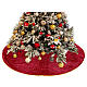 Burgundy velvet Christmas tree skirt, diam. 47 in s2