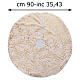 Christmas tree skirt cover in white and gold polyester, diameter 90 cm s3