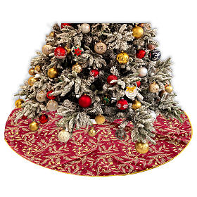 Funda para base árbol de Navidad de terciopelo burdeos diámetro 120 cm	