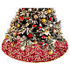 Christmas tree skirt cover in burgundy velvet diameter 120 cm s2