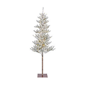 Weihnachtsbaum, beflockt, 110 LEDs, PVC, 180 cm