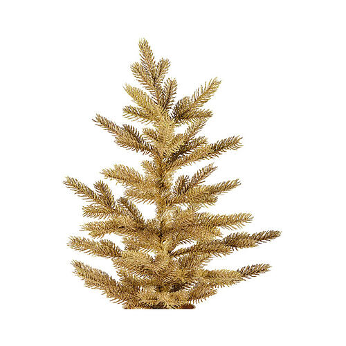 Weihnachtsbaum in Übertopf, goldfarben, Polyethylen, 60 cm 2