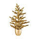 Árvore de Natal cor de ouro polietileno 60 cm com vaso s1