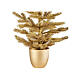 Árvore de Natal cor de ouro polietileno 60 cm com vaso s3
