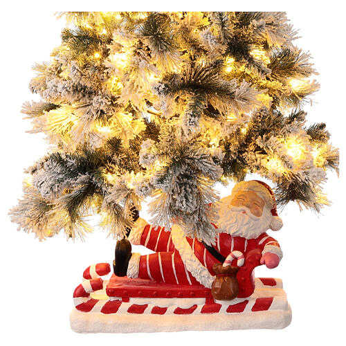 Base for Christmas tree with Santa on his sleigh, polyciment, 14x12x24 in 2