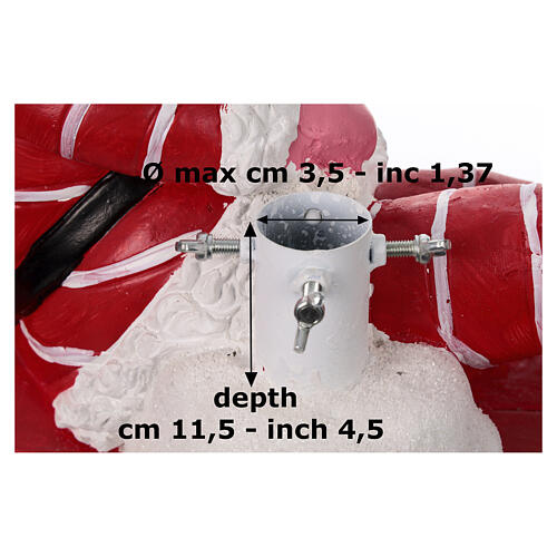 Base for Christmas tree with Santa on his sleigh, polyciment, 14x12x24 in 4