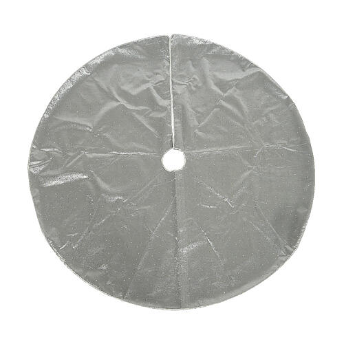 Silver Christmas tree skirt of 47 in of diameter 1