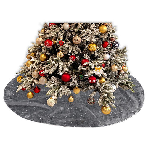 Silver Christmas tree base cover diam 120 cm 2