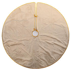 Golden Christmas tree skirt of 47 in of diameter