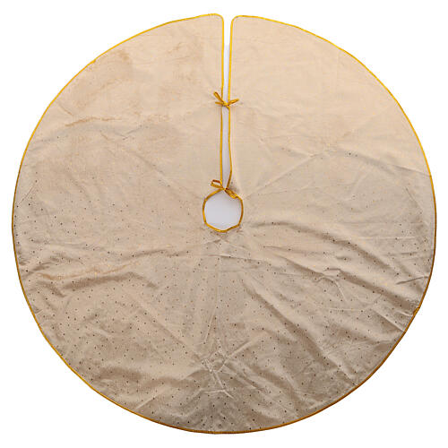 Golden Christmas tree skirt of 47 in of diameter 1