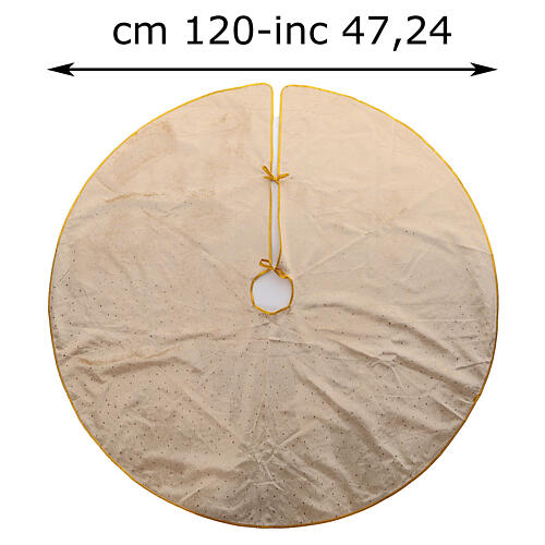 Gold colored base cover for Christmas tree diam 120 cm 3