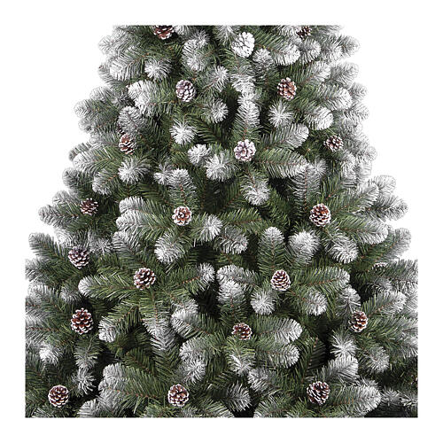 Sapin de Noël Barberino 180 cm pommes de pin pointes blanches pvc 3