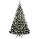 Sapin de Noël Barberino 180 cm pommes de pin pointes blanches pvc s1