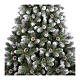 Sapin de Noël Barberino 180 cm pommes de pin pointes blanches pvc s3