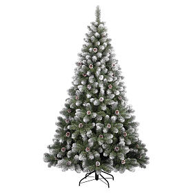 Albero Natale Barberino cm 180 pigne punte bianche pvc