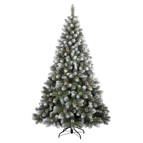 Albero Natale Barberino cm 210 pvc punte innevate pigne 1