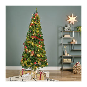 Green pop-up Christmas tree with ornaments, 60 in