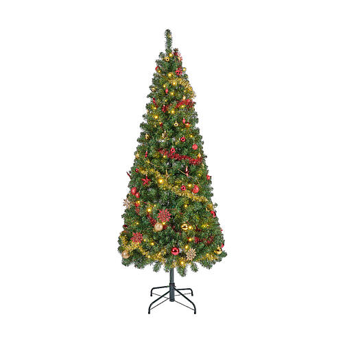 Árbol de Navidad pop up verde decorado 150 cm 8