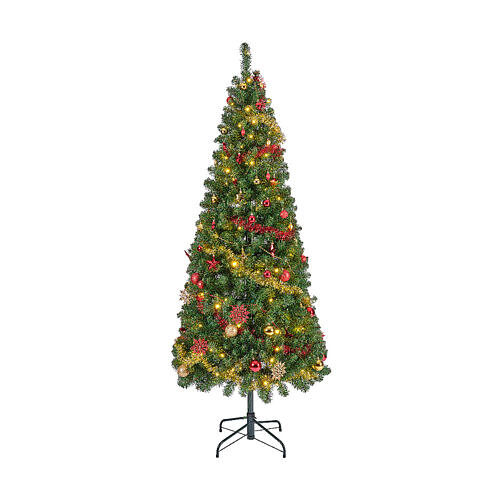 Albero di Natale pop up verde decorato 150 cm 8