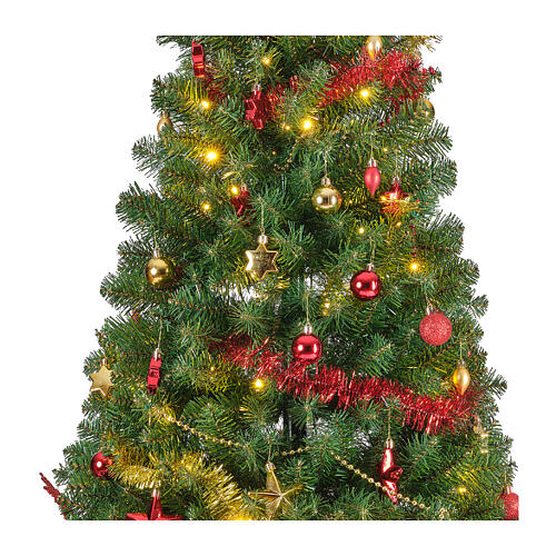 Albero di Natale pop up verde decorato 150 cm 9