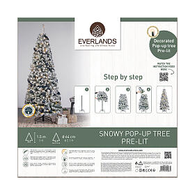 Árbol de Navidad pop up nevado 150 cm