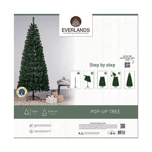 Árbol de Navidad pop up verde 180 cm 2