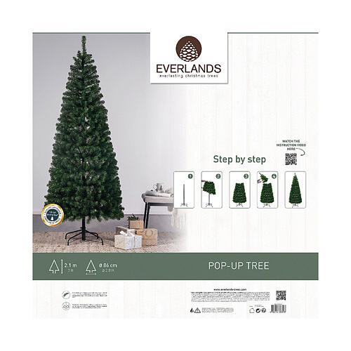 Pop-up Christmas tree, 80 in, green PVC 2