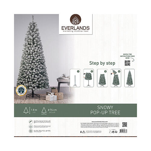 Pop up Christmas tree, 70 in, snowy PVC 2