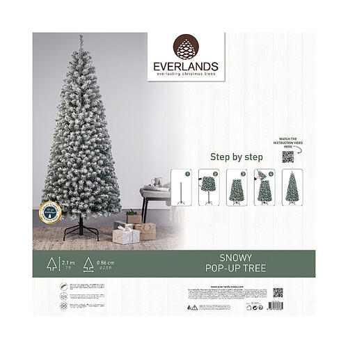 Árbol de Navidad nevado pop up 210 cm 2