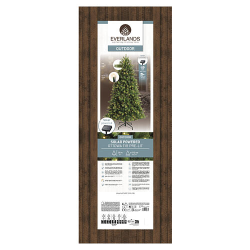 Ottawa Christmas Tree 340 LED 180 cm solar PVC PE warm white 7
