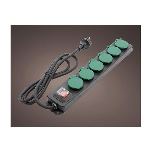 European multisocket with 6 sockets, 1.5 m 1