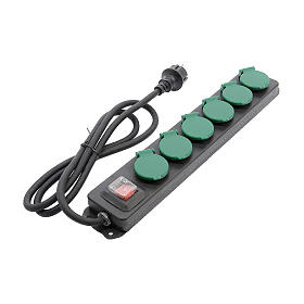 European multi-socket power strip 6 outlets 1.5 m