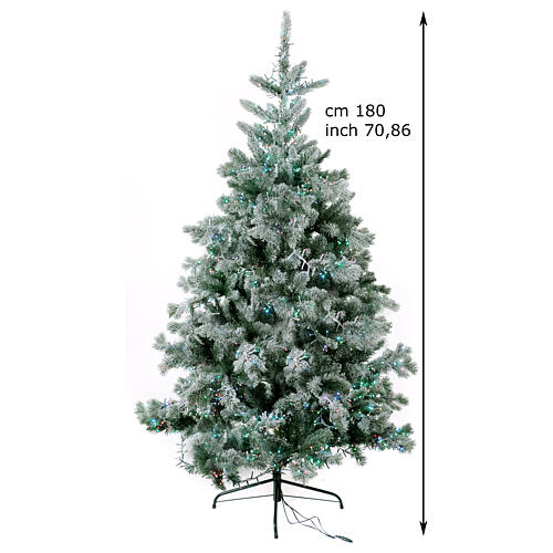 Flocked Christmas tree Pine, 2200 RGB LED lights, 180 cm, poly 3