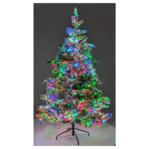 Flocked Christmas tree Pine, 2200 RGB LED lights, 180 cm, poly 4