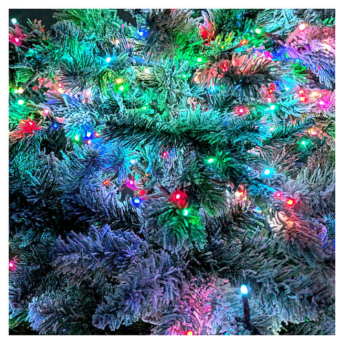 Flocked Christmas tree Pine, 2200 RGB LED lights, 180 cm, poly 5