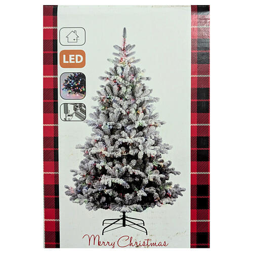 Flocked Christmas tree Pine, 2200 RGB LED lights, 180 cm, poly 8