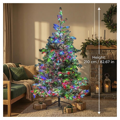 Albero Natale Pine RGB 210 cm 3200 LED floccato poly 3