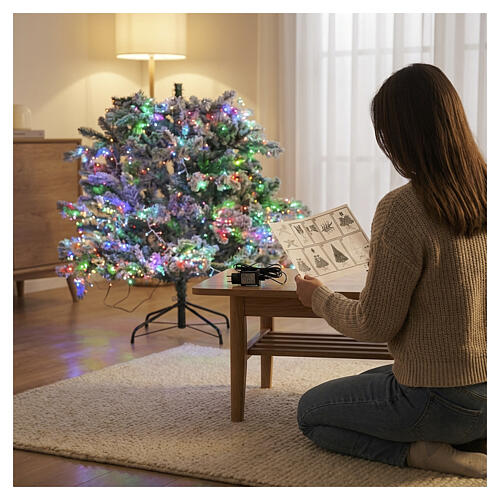 Pine RGB Christmas tree 210 cm 3200 LED flocked poly 5