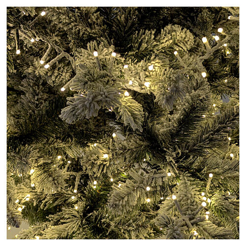 Flocked Winter Woodland Pine Christmas tree, 2200 warm white LEDs, 180 cm, poly 5